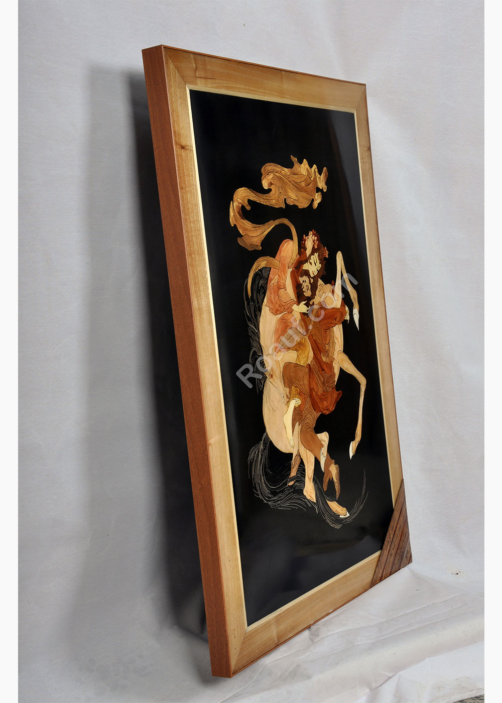 Wood Inlay, Wood Marquetry Panel of Layla and Majnun